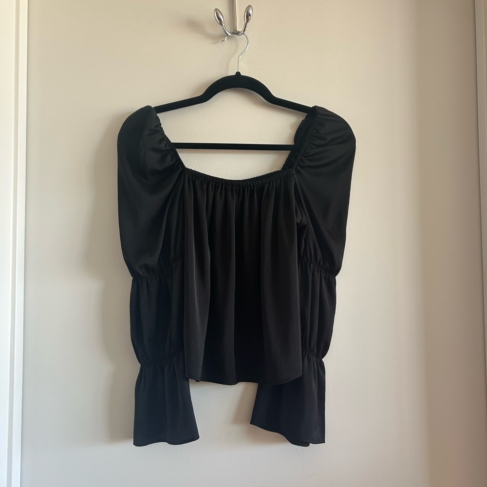 BCBGgeneration - Black Square Neck Blouse - Small